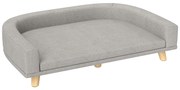 PawHut Canapea pentru Câini cu Picioare Înălțate și Pernă Detașabilă, 98x67x25 cm, Gri | Aosom Romania
