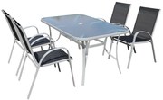 Set de gradina Zareno - 4 locuri, negru/gri