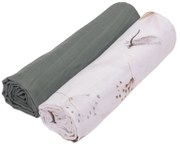 Set 2 paturici de vara din muselina 110x110 cm Kidizi Dragonfly, 100% bumbac