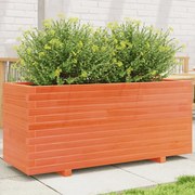 vidaXL Jardinieră grădină, maro ceruit, 110x40x49,5 cm, lemn masiv pin