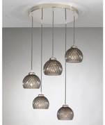 Lustra moderna cu 5 pendule design italian 10003 fumuriu