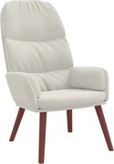 vidaXL Scaun de relaxare, alb crem, catifea