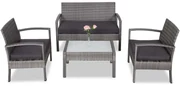 Deuba Set canapele de gradina - perne gri, antracit