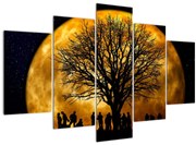 Tablou cu luna și siluete (150x105 cm)