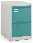 Dosar metalic A4 - 2 sertare, 45,5 x 62 x 71,5 cm, incuietoare cilindrica, verde - ral 6033