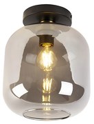 Plafoniera de design neagra &amp; aurie cu sticla fumurie - Zuzanna