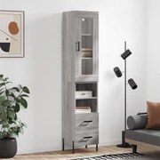 vidaXL Dulap înalt, gri sonoma, 34,5x34x180 cm, lemn prelucrat