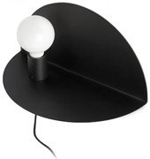 Aplica perete moderna cu raft NIT neagra stanga 01004