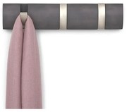 Cuier cu 3 carlige rabatabile Umbra Flip gri