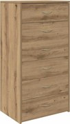 vidaXL Servantă cu 6 sertare, Stejar artizanal, 50 x 34 x 96 cm, PAL