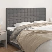 vidaXL Tăblii de pat, 4 buc, gri, 80x5x78/88 cm, piele ecologică