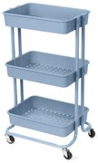 Cărucior de baie Compactor cu roți Grena3 rafturi, 43 x 34,8 x 75 cm, albastru