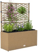 Outsunny Ghiveci pentru plante cu plasă 3 băcăi 33L exterior din rășină împletită 84 x 30 x 107 cm sable negru | Aosom Romania