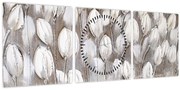 Tablou - Lalele structurate (cu ceas) (90x30 cm)