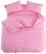 Lenjerie de pat roz pentru pat de o persoană, extinsă cu cearceaf inclus, cu 3 piese 160x220 cm Classic – Mila Home