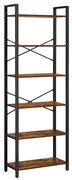 Biblioteca TAYLOR 6 rafturi 186x66 cm, rustic maro
