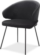 Scaun tapitat design LUX Kinley, catifea roche neagra 115877 HZ