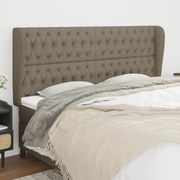 vidaXL Tăblie de pat cu aripioare gri taupe 183x23x118/128 cm textil