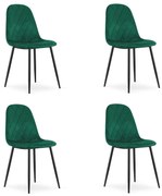 Set 4 Scaune Bucatarie/Dining Askora Catifea Verde