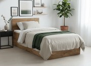 Pat de o persoana SOFIA 90 x 200 cm, stejar artisan Saltele: Fara saltea, Somiera pat: Fara somiera