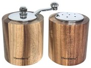 Set rasnitа pentru piper si solnita Klausberg KB 7859, Mecanism ceramic, lLemn de salcam, Maro