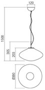 Lustră pe cablu ABSOLUTE 1xE27/42W/230V gri Redo 01-1619