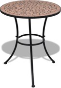 vidaXL Masă de bistro, cărămiziu, 60 cm, mozaic