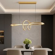 Pendul LED Elegant 61012/930+280FGD, cu Lumină Reglabilă și Telecomandă, Finisaj Auriu