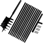 vidaXL Burghiu de sol cu mâner 200 mm cu tub prelungitor 13 m, oțel