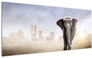 Tablou - Elefanți în oraș (120x50 cm)