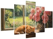 Tablou - Pisică la fereastră (150x105 cm)