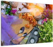 Tablou pe sticlă - picnic de vară (70x50 cm)