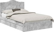 vidaXL Pat cu storage Gri din beton 135 x 190 cm Lemn compozit