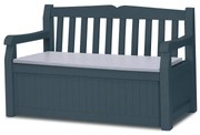 Keter Cutie de depozitare pentru grădină cu bancăEden gri, 265 l, 140 x 60 x 84 cm