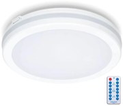 Plafonieră LED cu senzor pentru baie LED/18W/230V IP65 d. 30 cm alb + telecomandă