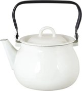 Ibric vintage din oțel emailat, 2,5L, alb offwhite, Ø19×H16,5 cm, „Emil's Enamel"