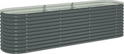 vidaXL Strat înălțat de grădină, gri, 320 x 80 x 81 cm oțel galvanizat