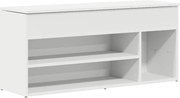 vidaXL Bancă de pantofi, alb, 102x30,5x45 cm, lemn prelucrat