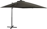 vidaXL Umbrelă în consolă cu stâlp și LED-uri, antracit, 250 cm