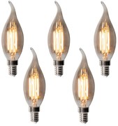 Set de 5 becuri LED E14 dimabile BXS35 fumurii 4W 300 lm 2200K