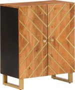 vidaXL Dulap lateral, maro și negru, 60x33,5x75 cm lemn masiv de mango