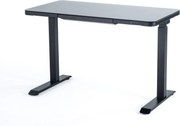 Viva Joy, Birou reglabil cu blat de sticlă securizată șu panou de control tactil, încorporat - Negru