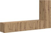 vidaXL Set comodă TV Pe perete 3 pcs Stejar Artizanal Lemn compozit