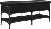 vidaXL Bancă de pantofi, negru, 102x42x45 cm, lemn prelucrat