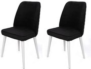 Set de scaune de sufragerie Tutku Black and White,2 buc.