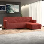 Huse bielastice COSTINA culoarea cupru canapea cu otoman dreapta (l. 170 - 300 cm)