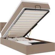 vidaXL Cadru de pat otoman cu saltea Cappucino piele artificială