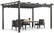 Barbados pergolă terasă 3x4 m cu perdele Garden Point woodlike-antracite