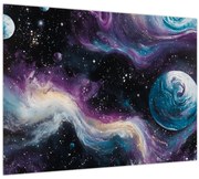 Tablou pe sticlă - Univers pictat (70x50 cm)