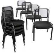 Set scaune stivuibile - 8 buc, negre